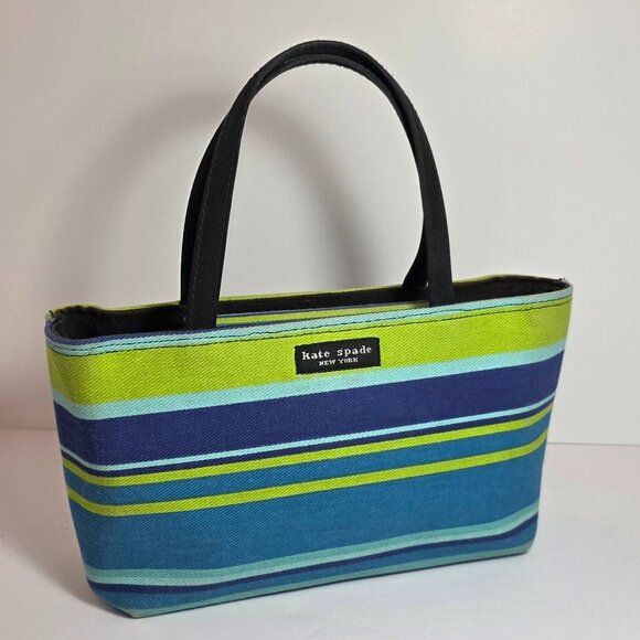 kate spade Handbags - Kate Spade New York Striped Canvas Tote w/ Dust Bag - Small/Medium Size